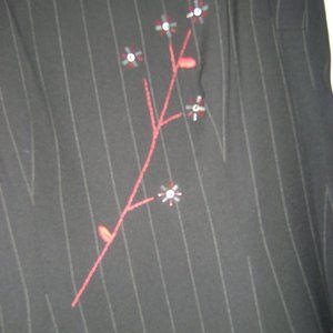 ladies black and red design evening top